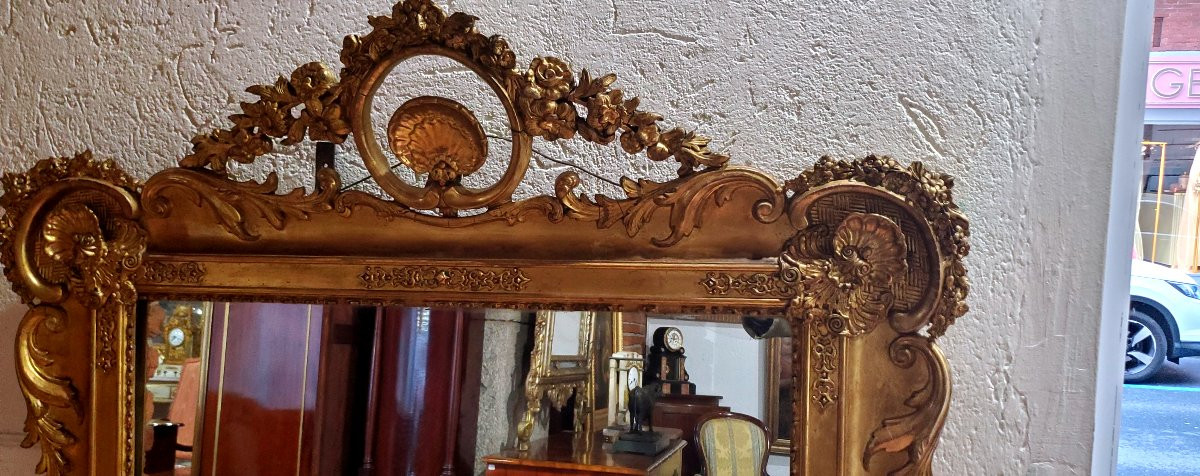 Specchiera in legno dorato epoca 1850  Luigi Filippo manifattura Francese .-photo-3