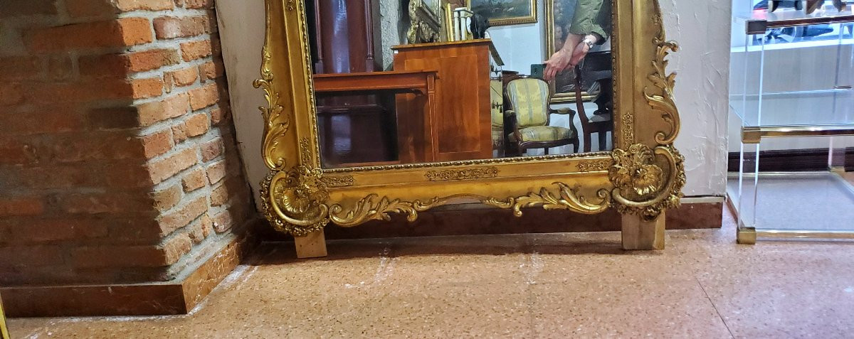 Specchiera in legno dorato epoca 1850  Luigi Filippo manifattura Francese .-photo-4