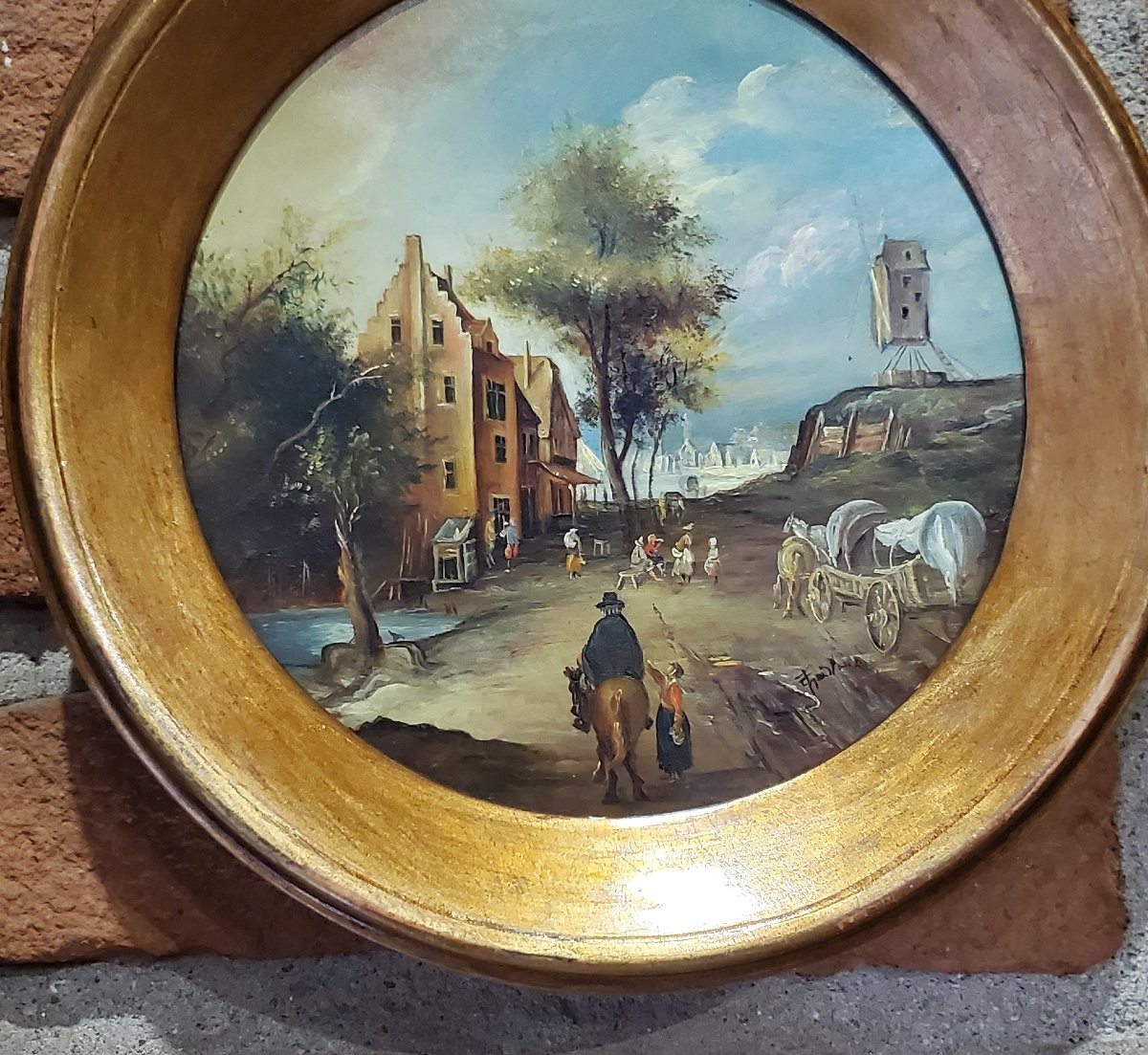 2 miniature olandesi dipinte su latta ,fine 1800-photo-1