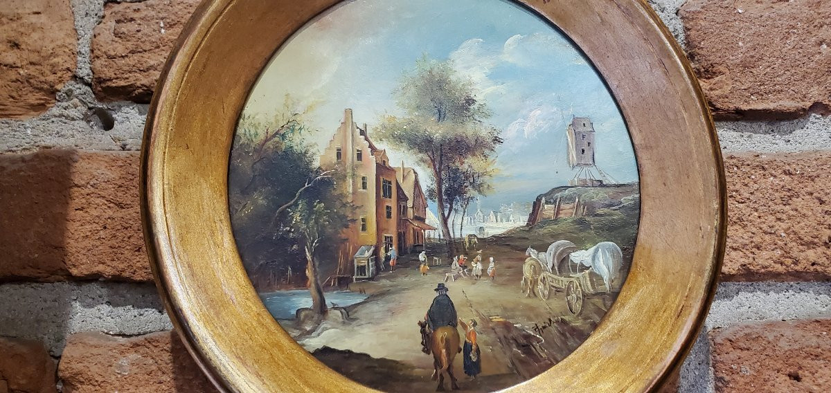 2 miniature olandesi dipinte su latta ,fine 1800-photo-3