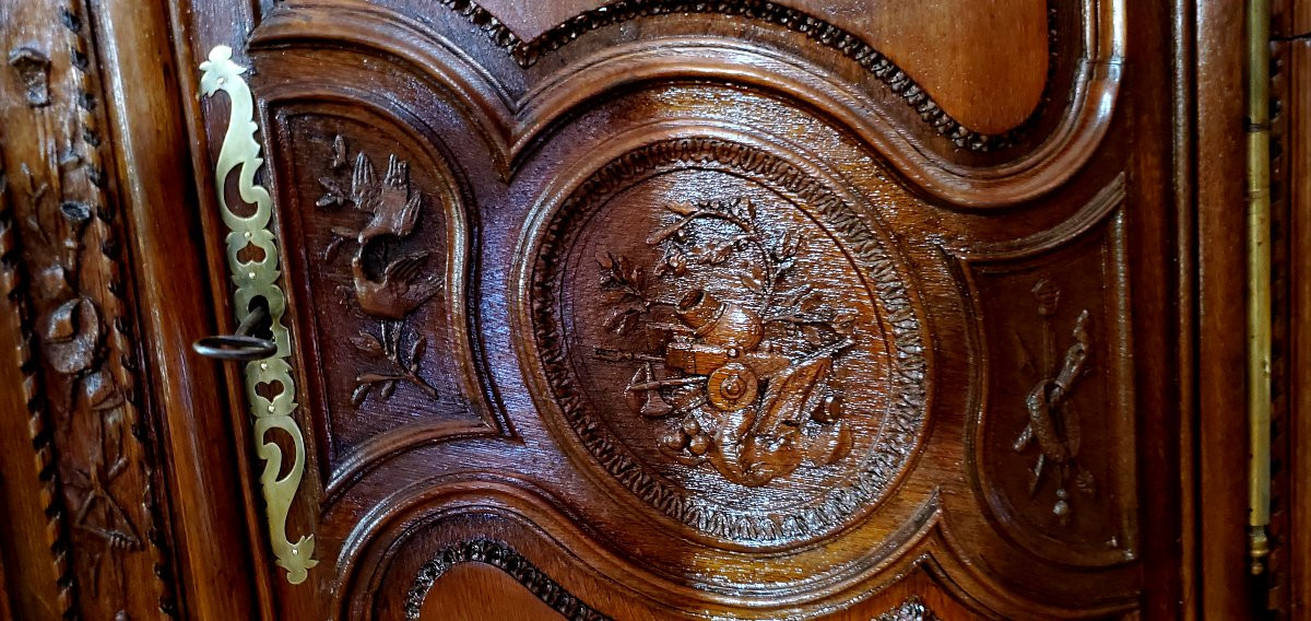 Armadio Provenzale Luigi XV originale ,manifattura Francese in legno di rovere -photo-4