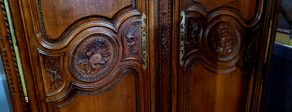 Armadio Provenzale Luigi XV originale ,manifattura Francese in legno di rovere -photo-6