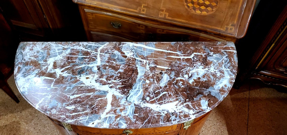 Mobile mezza luna  Napoleone III in legno  rosa , palissandro chiaro -photo-7