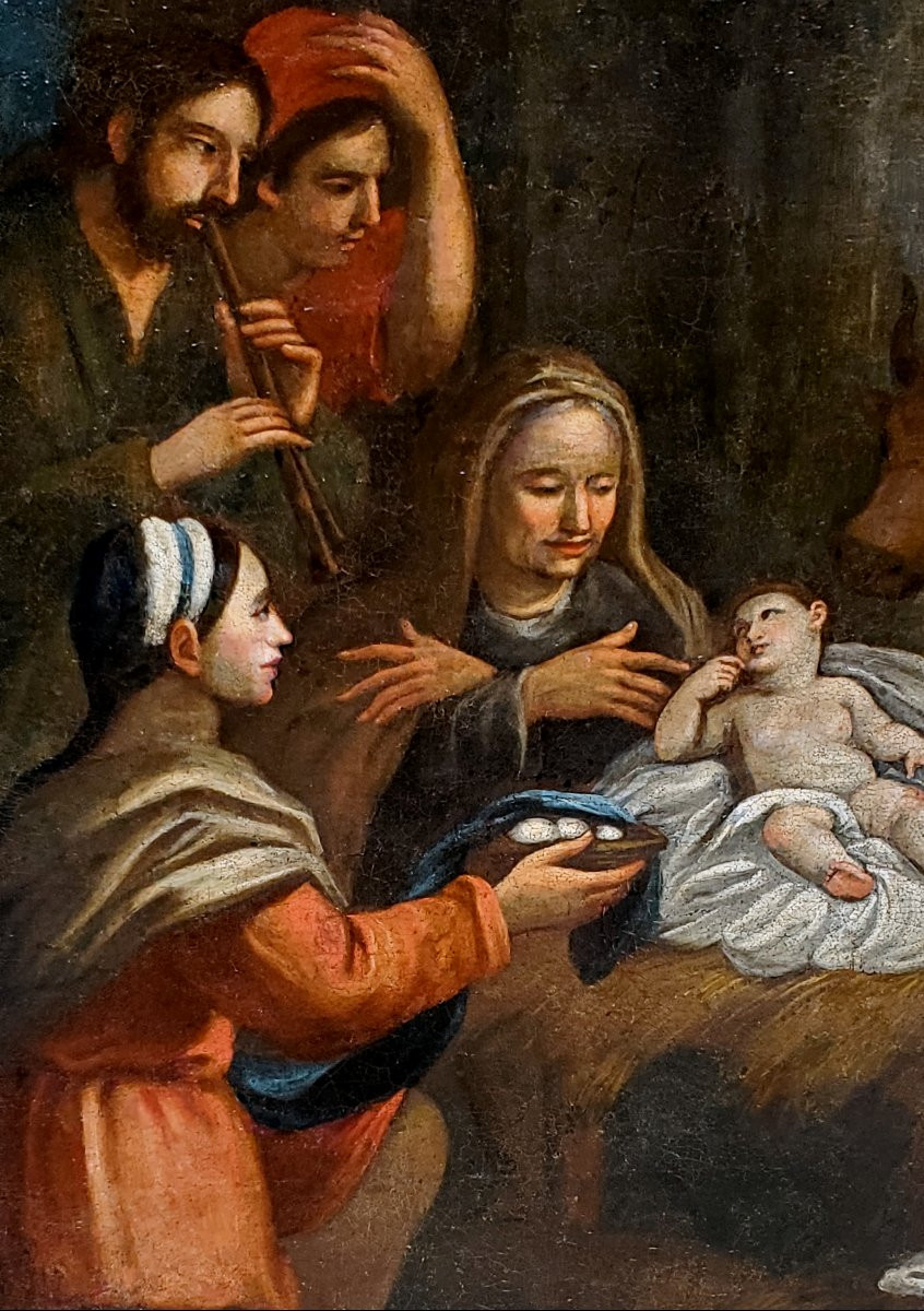 Dipinto olio su tela raffigurante l'Adorazione dei Magi .(Natività)-photo-1