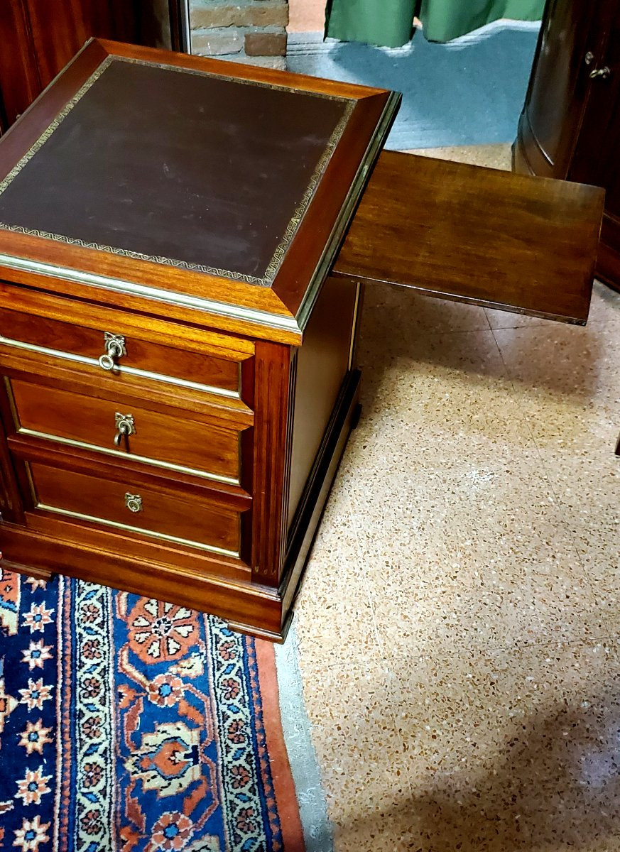 mobile porta documenti ,o comodino Napoleone III in legno di mogano -photo-2