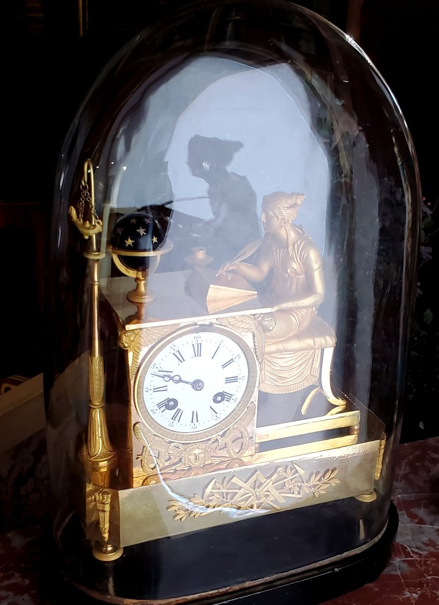 Orologio in bronzo dorato 18 kt ,epoca Carlo x ,manifattura Francese -photo-2