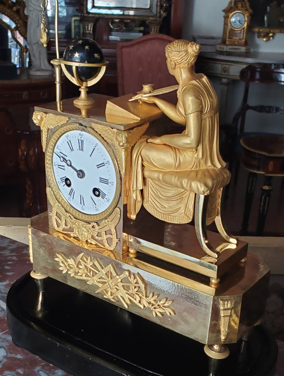 Orologio in bronzo dorato 18 kt ,epoca Carlo x ,manifattura Francese -photo-3