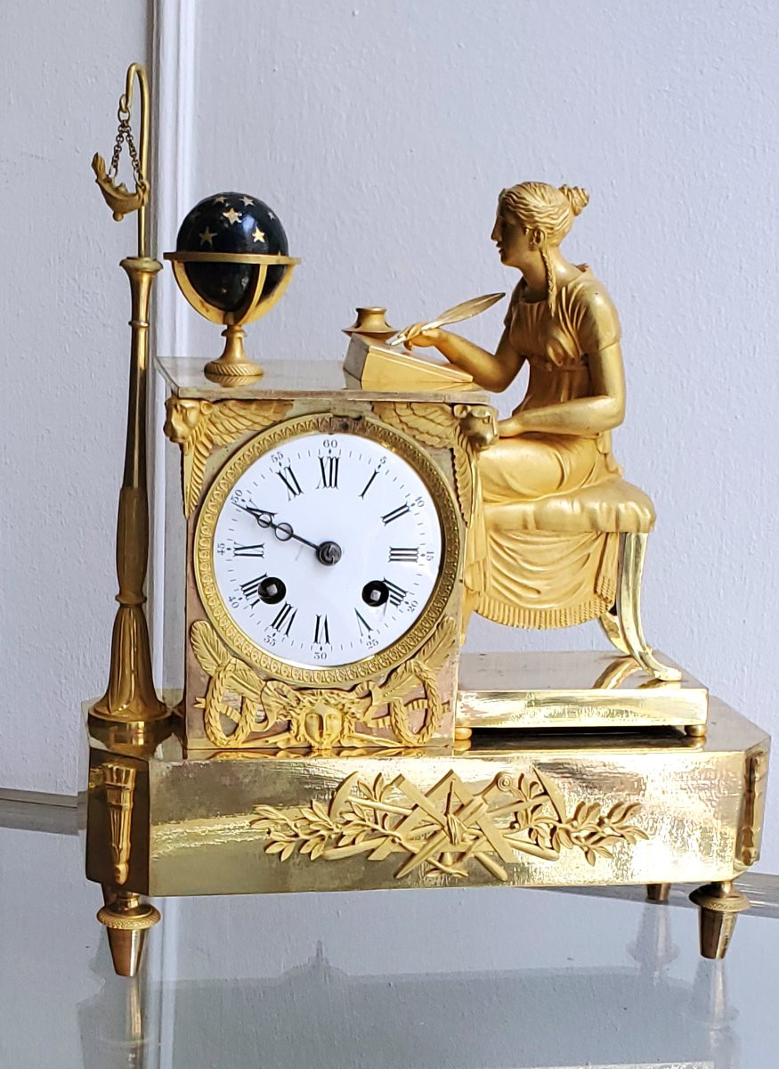 Orologio in bronzo dorato 18 kt ,epoca Carlo x ,manifattura Francese -photo-4