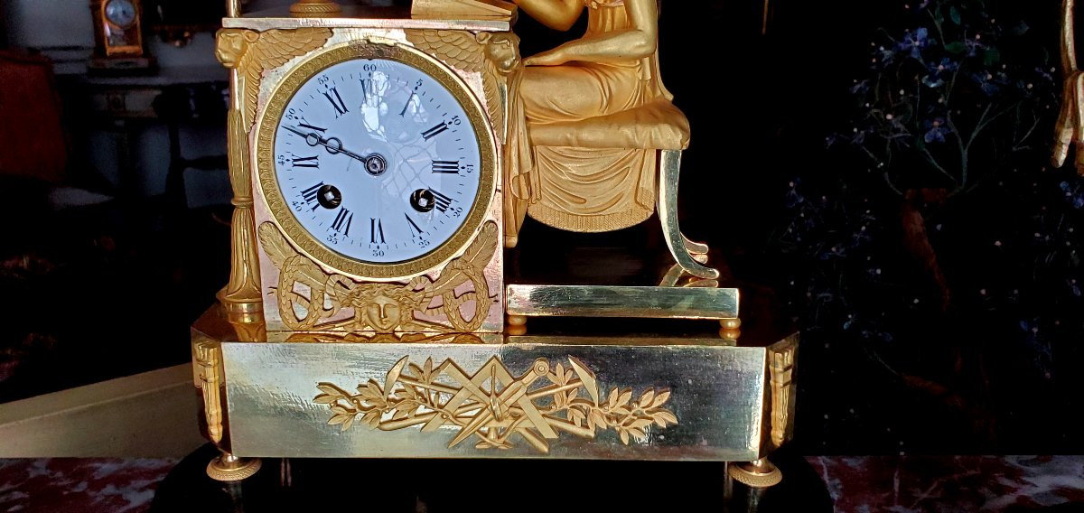 Orologio in bronzo dorato 18 kt ,epoca Carlo x ,manifattura Francese -photo-4