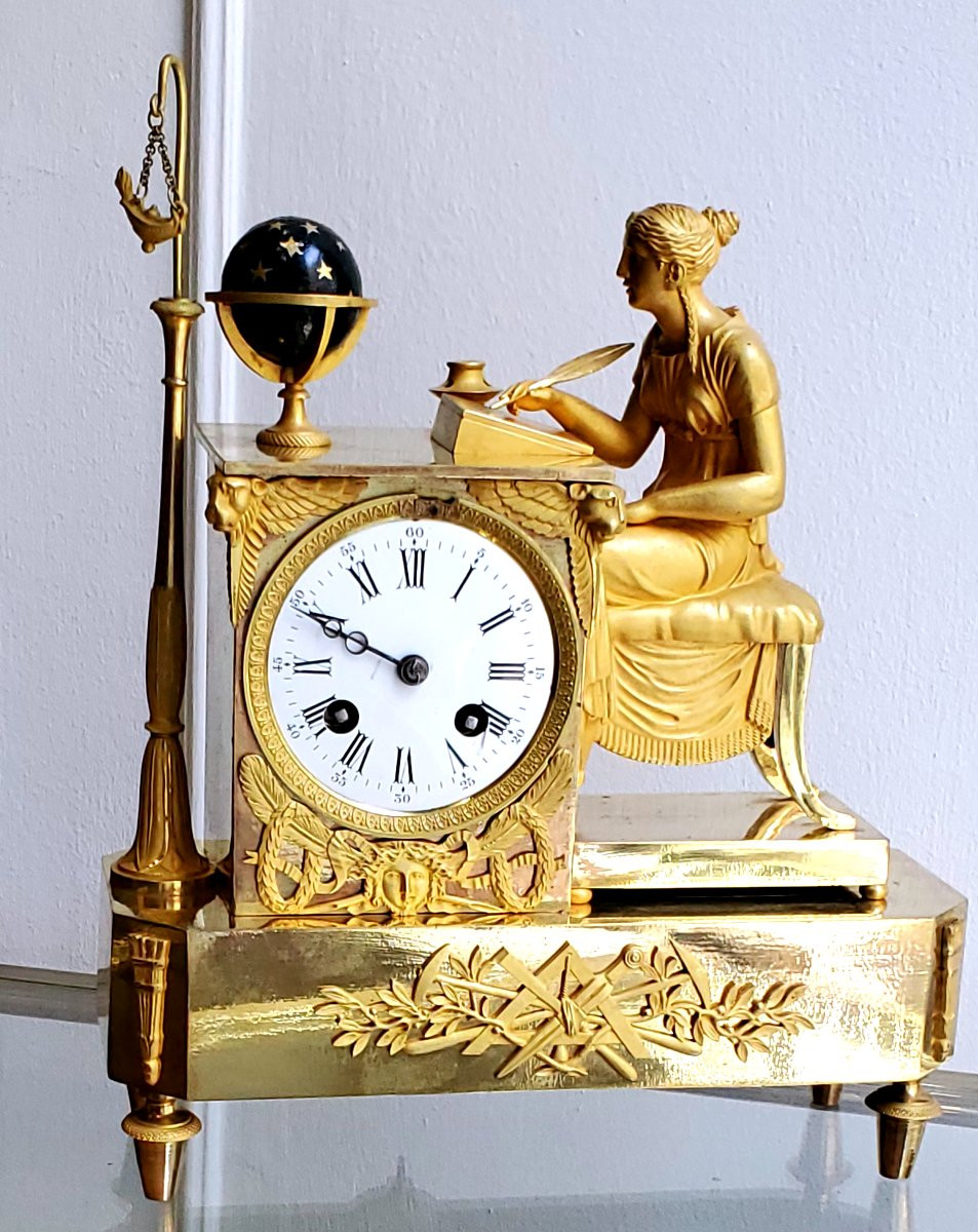 Orologio in bronzo dorato 18 kt ,epoca Carlo x ,manifattura Francese -photo-5