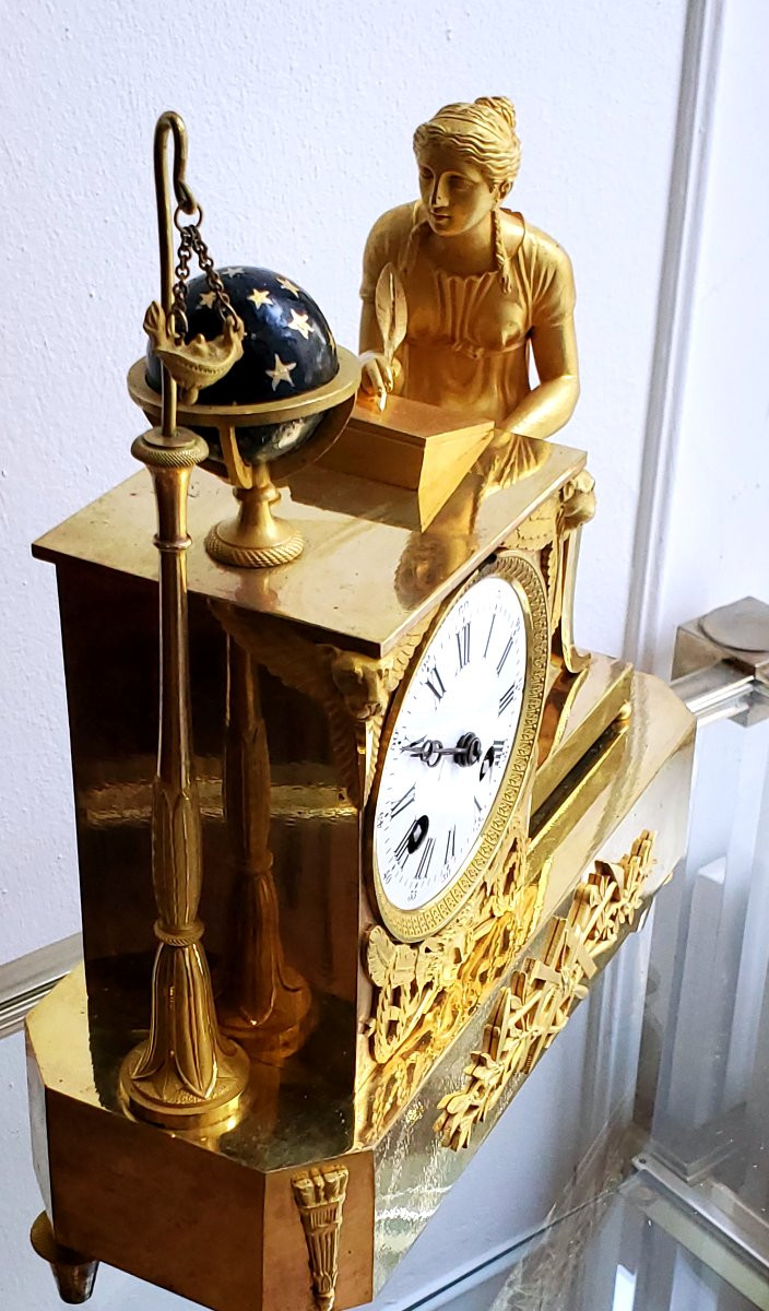 Orologio in bronzo dorato 18 kt ,epoca Carlo x ,manifattura Francese -photo-7