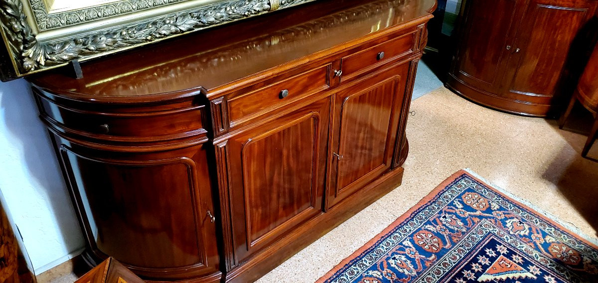 Antica credenza Luigi Filippo epoca 1850 (circa) in legno di mogano cubano.-photo-2