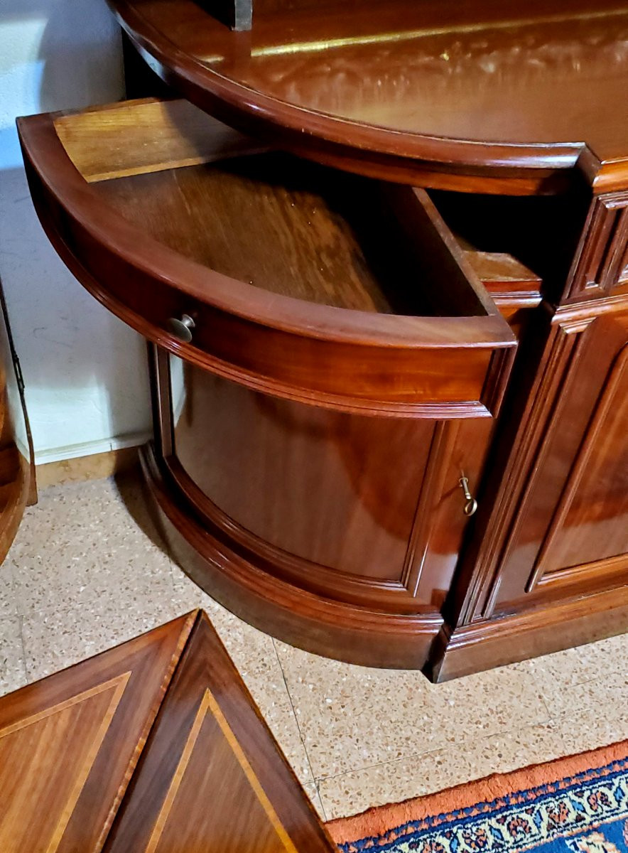 Antica credenza Luigi Filippo epoca 1850 (circa) in legno di mogano cubano.-photo-3