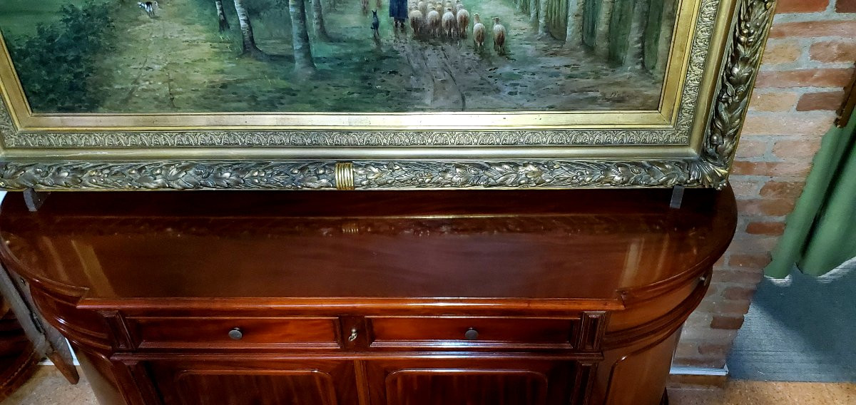 Antica credenza Luigi Filippo epoca 1850 (circa) in legno di mogano cubano.-photo-3
