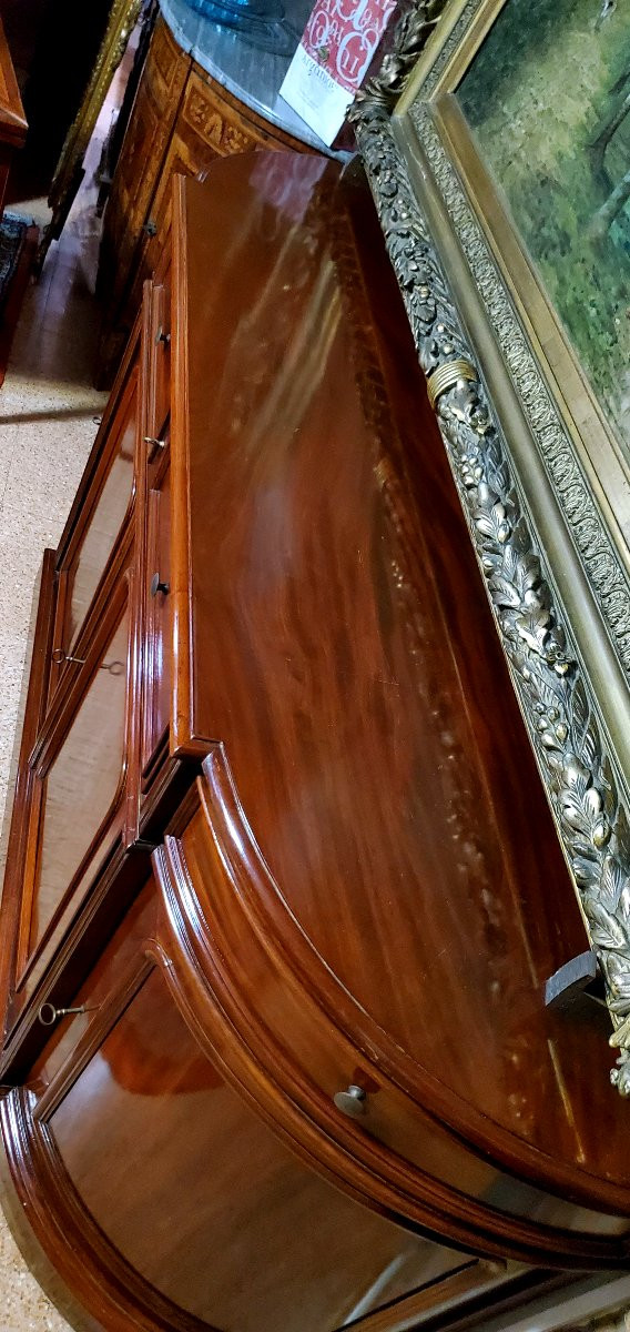 Antica credenza Luigi Filippo epoca 1850 (circa) in legno di mogano cubano.-photo-5