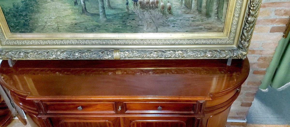Antica credenza Luigi Filippo epoca 1850 (circa) in legno di mogano cubano.-photo-3