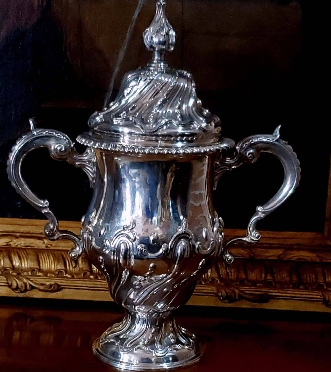 Coppa, centro tavola in Argento 925 manifattura Inglese Londra epoca 1763 -photo-4