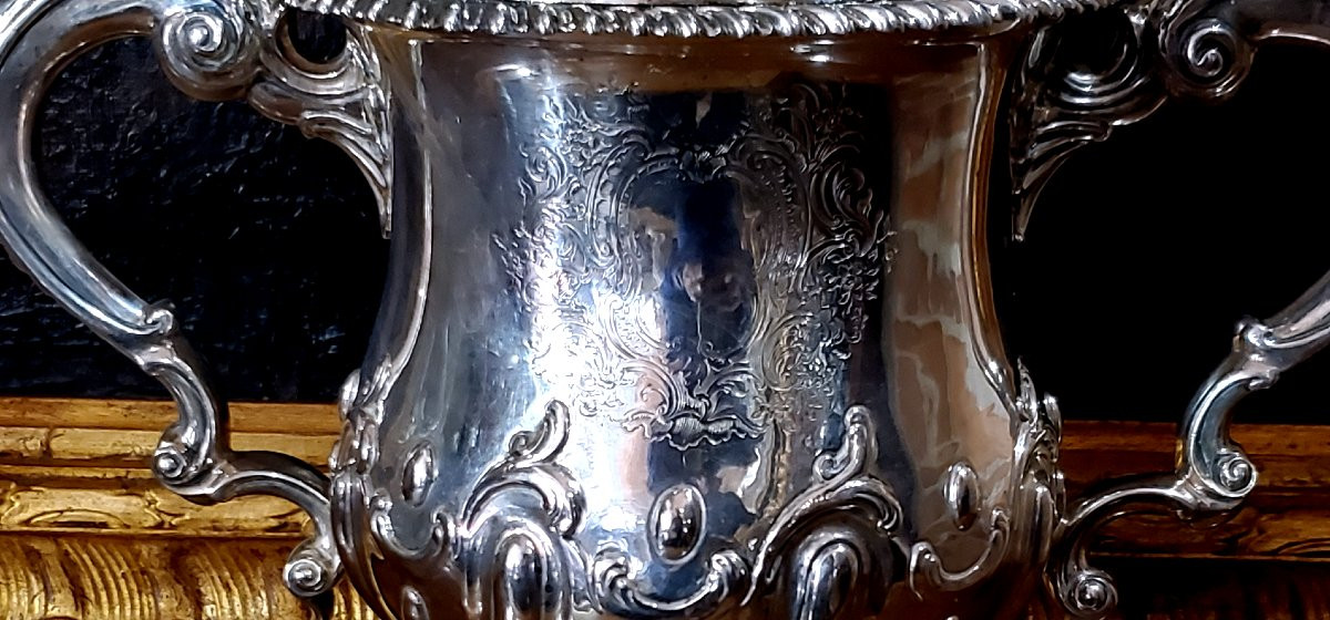 Coppa, centro tavola in Argento 925 manifattura Inglese Londra epoca 1763 -photo-4