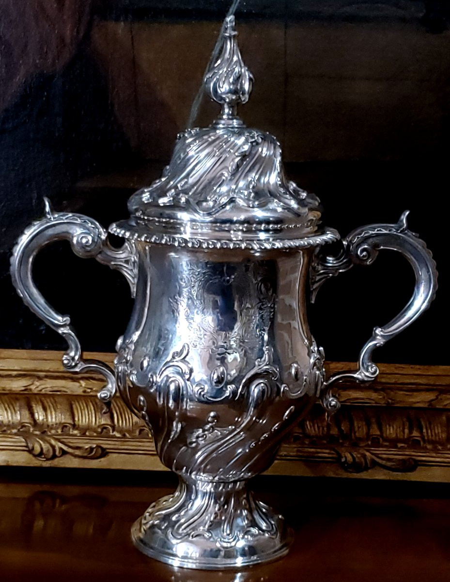 Coppa, centro tavola in Argento 925 manifattura Inglese Londra epoca 1763 -photo-7