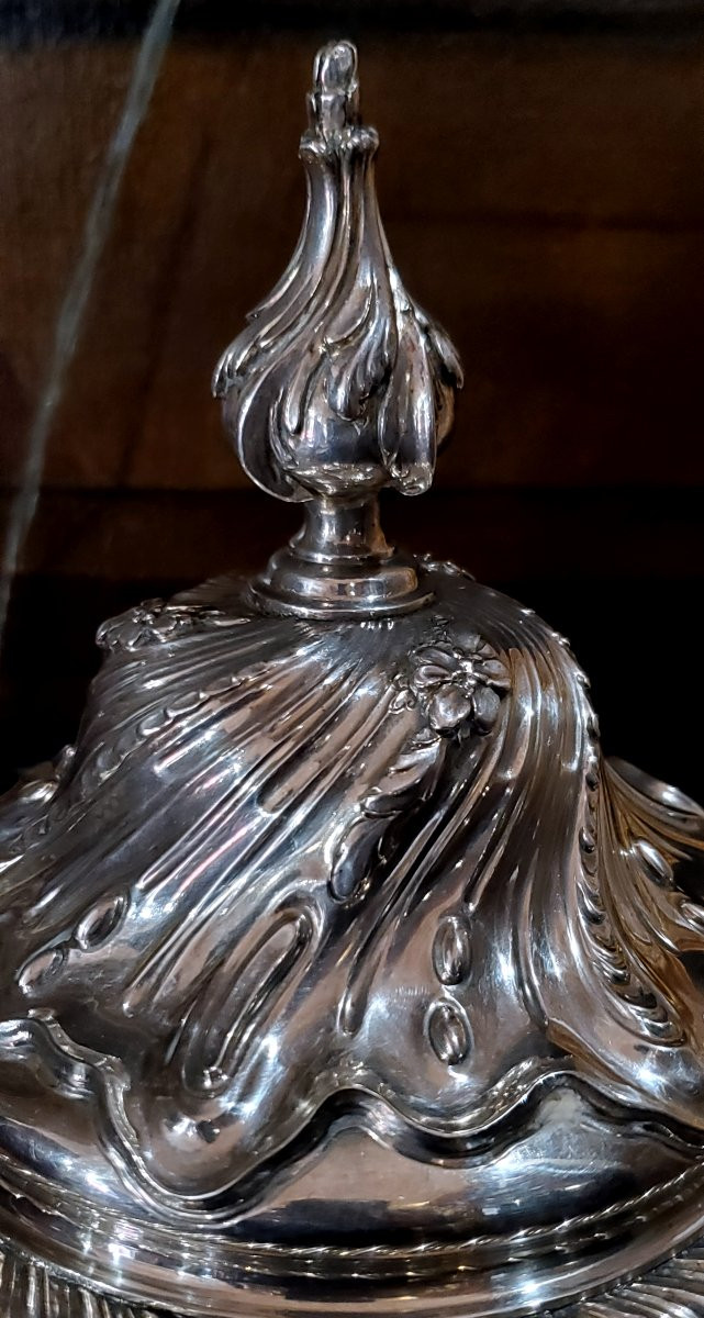Coppa, centro tavola in Argento 925 manifattura Inglese Londra epoca 1763 -photo-8