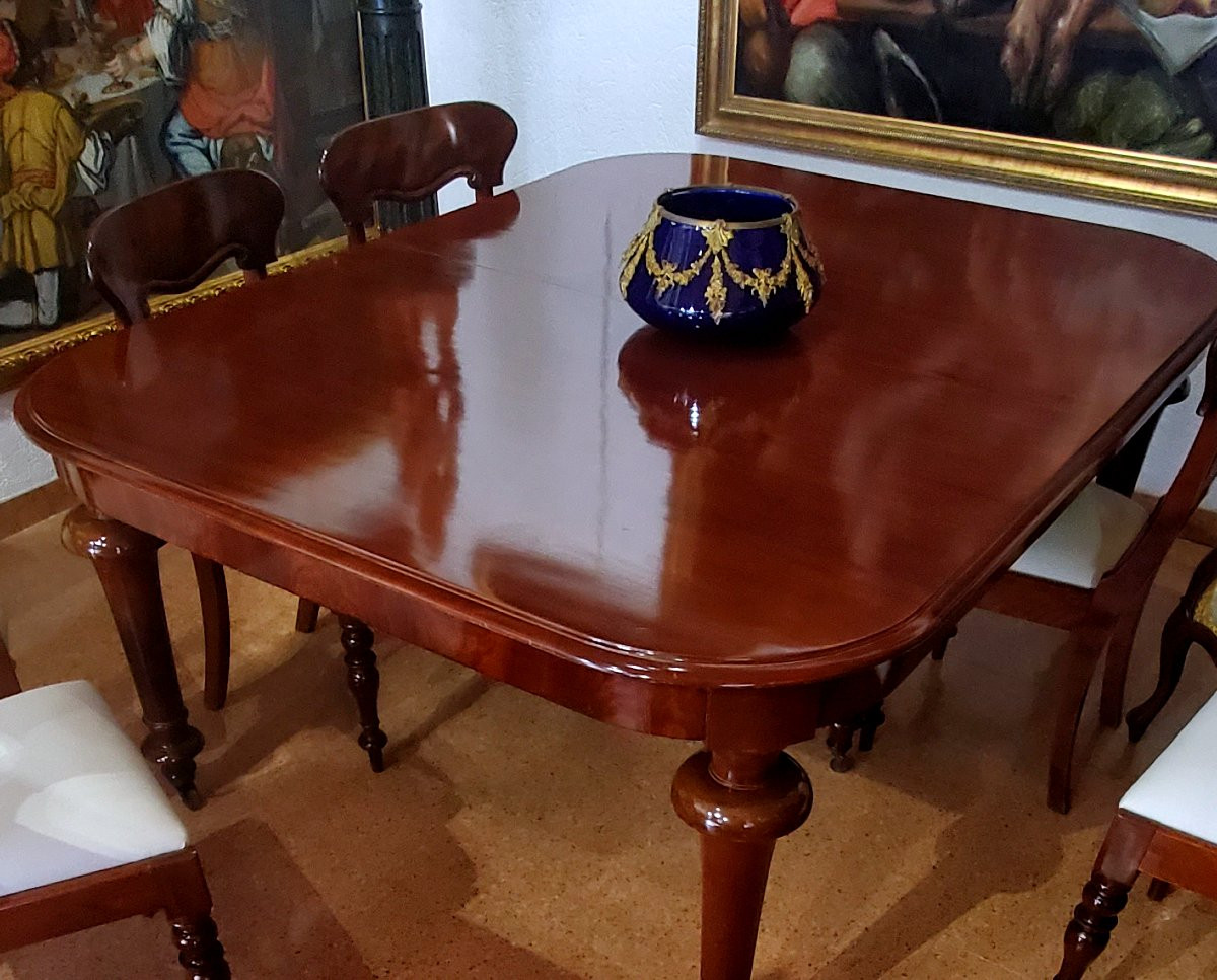 Tavolo Inglese Vittoriano ,in legno di mogano . Questo Tavole è allungabile a piacimento -photo-4