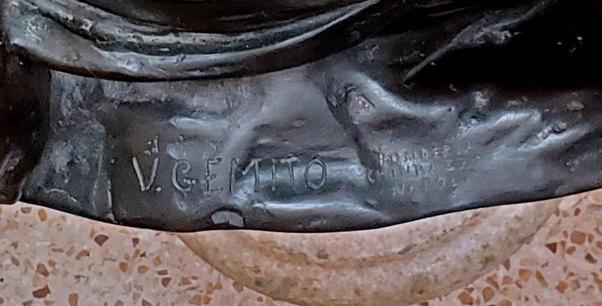Scultura epoca primi 1900 in Bronzo firmata Gemito Vincenzo (1852-1929)-photo-1