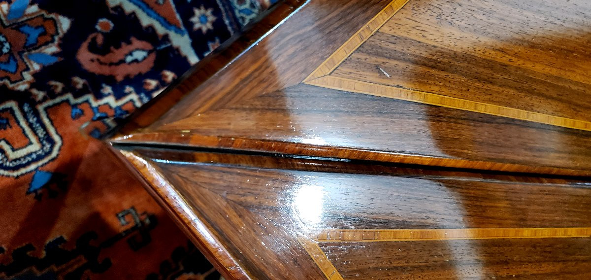 Tavolino da gioco luigiXVI manifattura francese epoca 1860 (circa) in legno rosa ,palissandro -photo-3