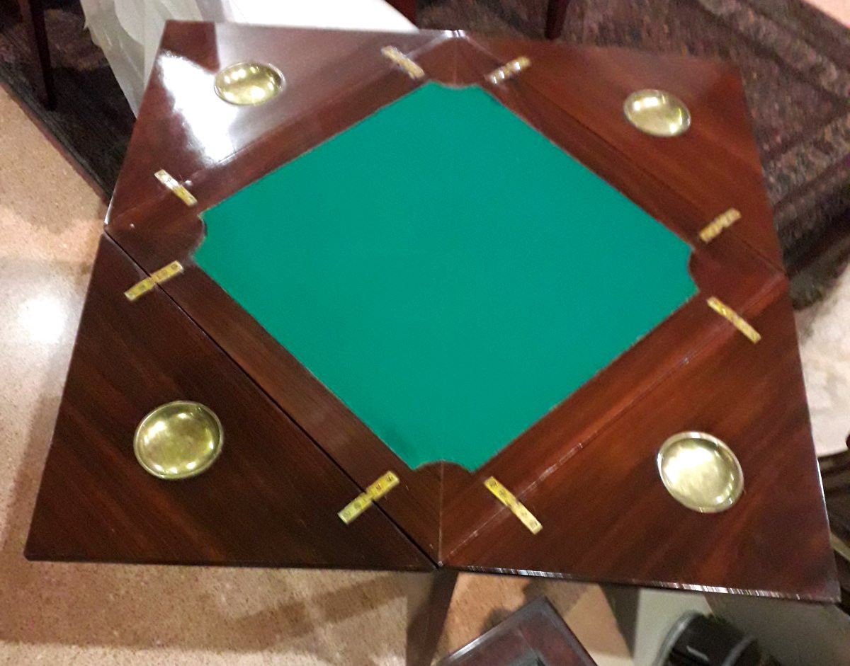 Tavolino da gioco luigiXVI manifattura francese epoca 1860 (circa) in legno rosa ,palissandro -photo-1
