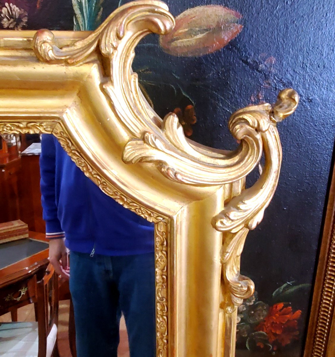 Specchiera Luigi Filippo  con cornice in legno dorato 18 kt manifattura Francese -photo-3