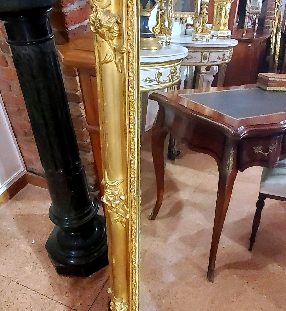Specchiera Luigi Filippo  con cornice in legno dorato 18 kt manifattura Francese -photo-4