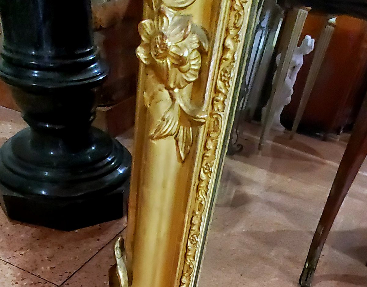 Specchiera Luigi Filippo  con cornice in legno dorato 18 kt manifattura Francese -photo-6