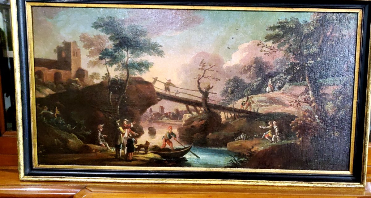 Dipinto olio su tela epoca 1750 ( Circa) -photo-2