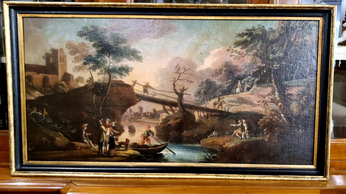 Dipinto olio su tela epoca 1750 ( Circa) -photo-3