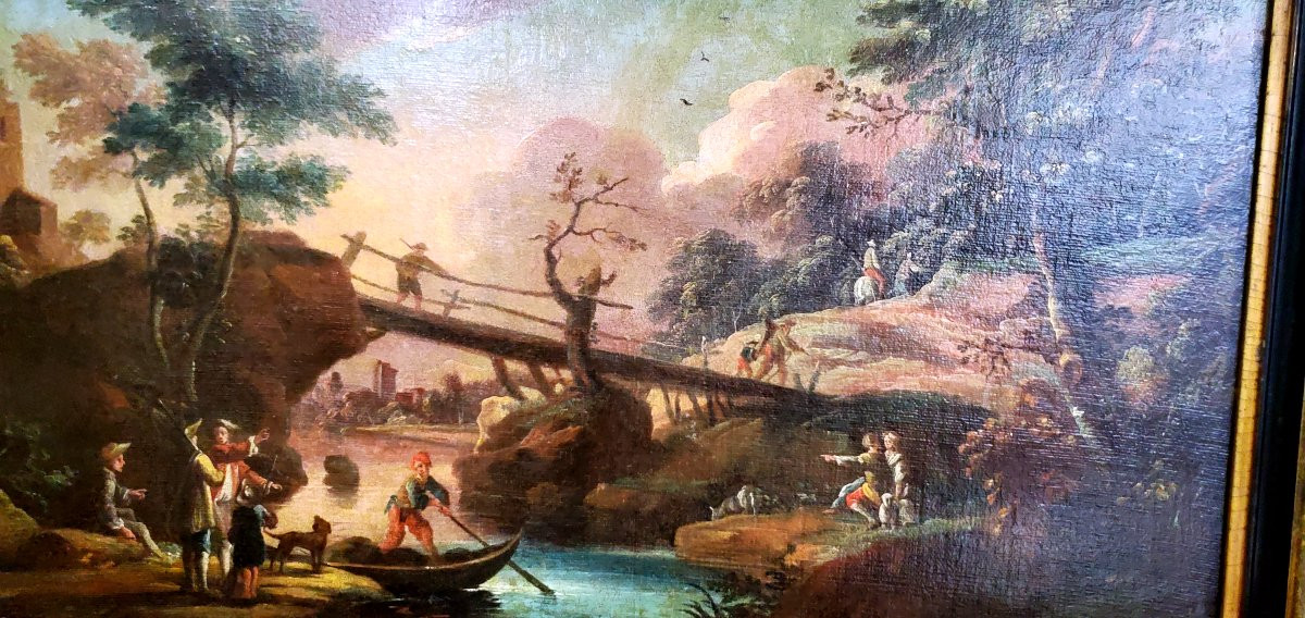 Dipinto olio su tela epoca 1750 ( Circa) -photo-1