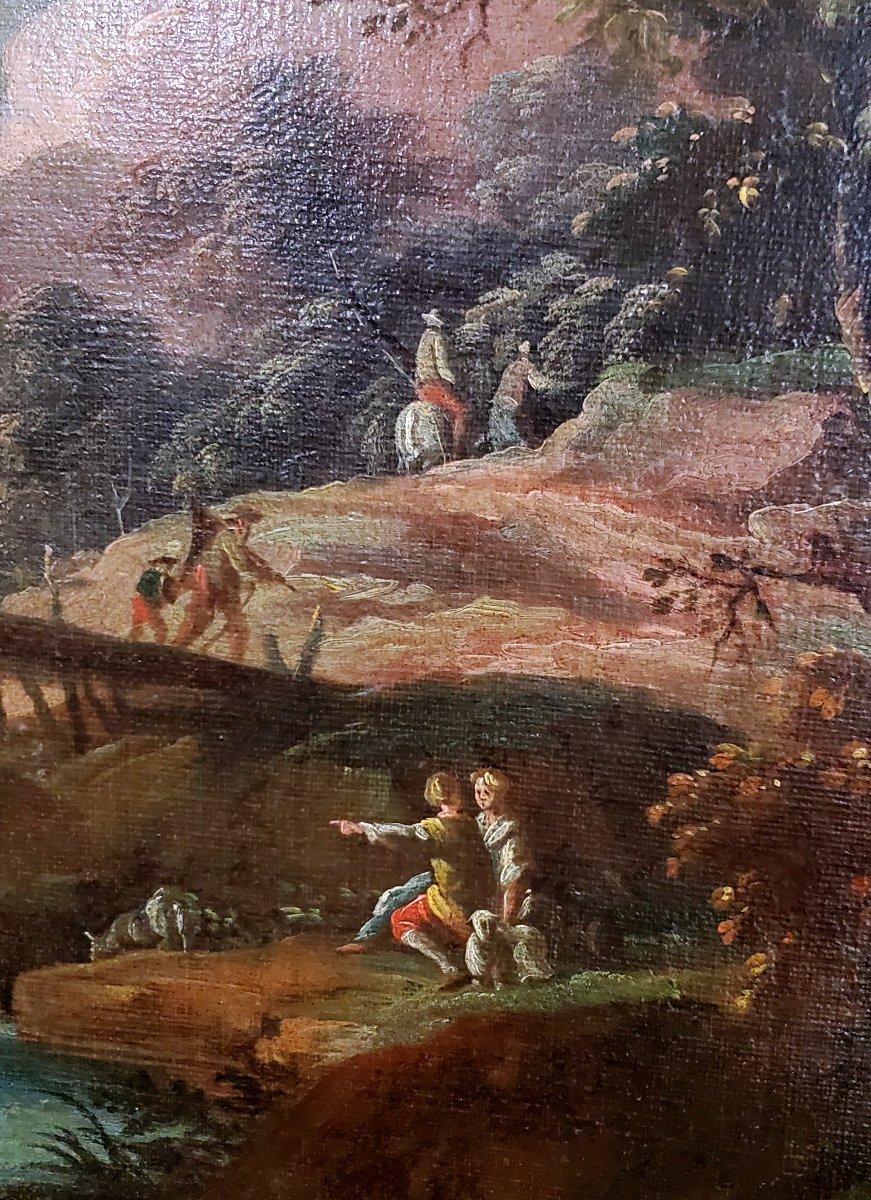 Dipinto olio su tela epoca 1750 ( Circa) -photo-2