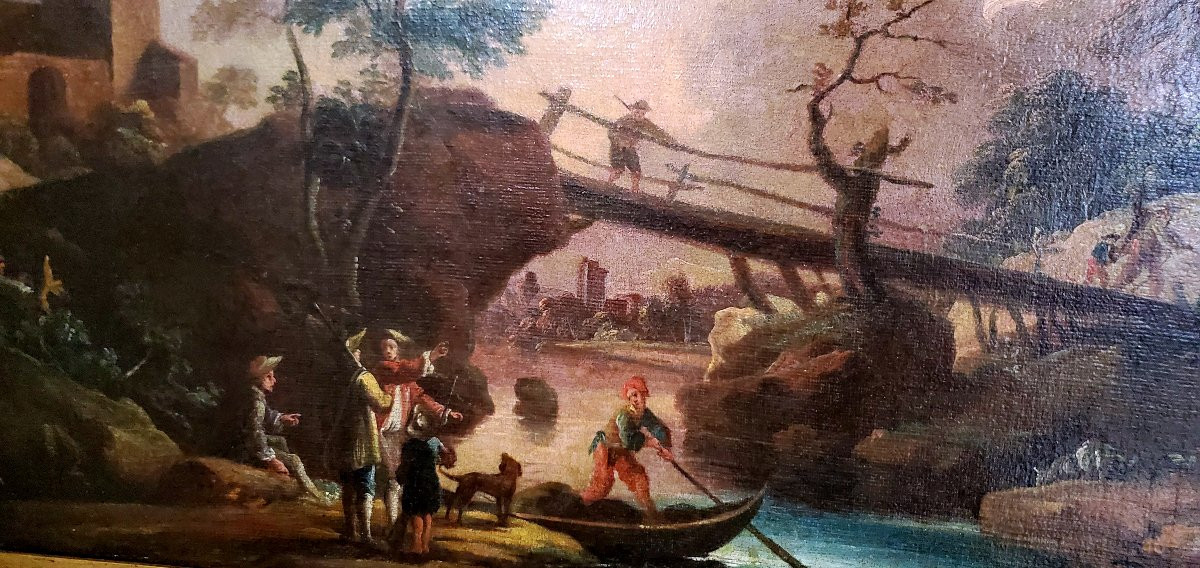 Dipinto olio su tela epoca 1750 ( Circa) -photo-3