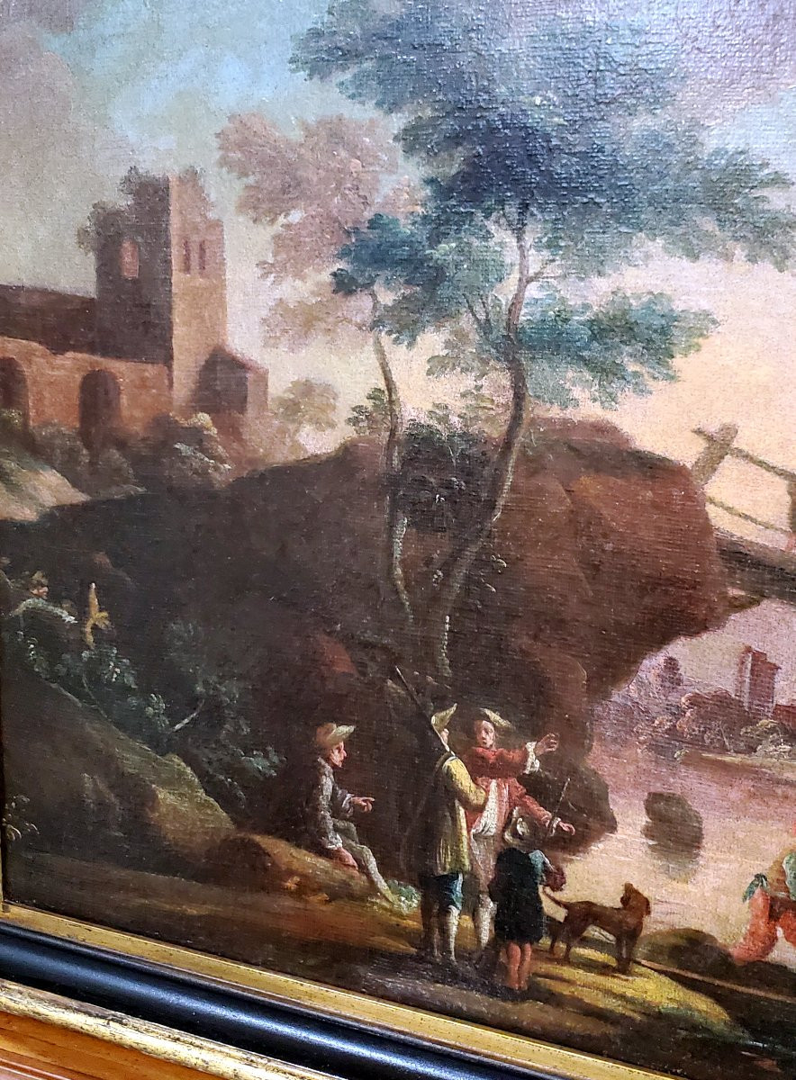 Dipinto olio su tela epoca 1750 ( Circa) -photo-4