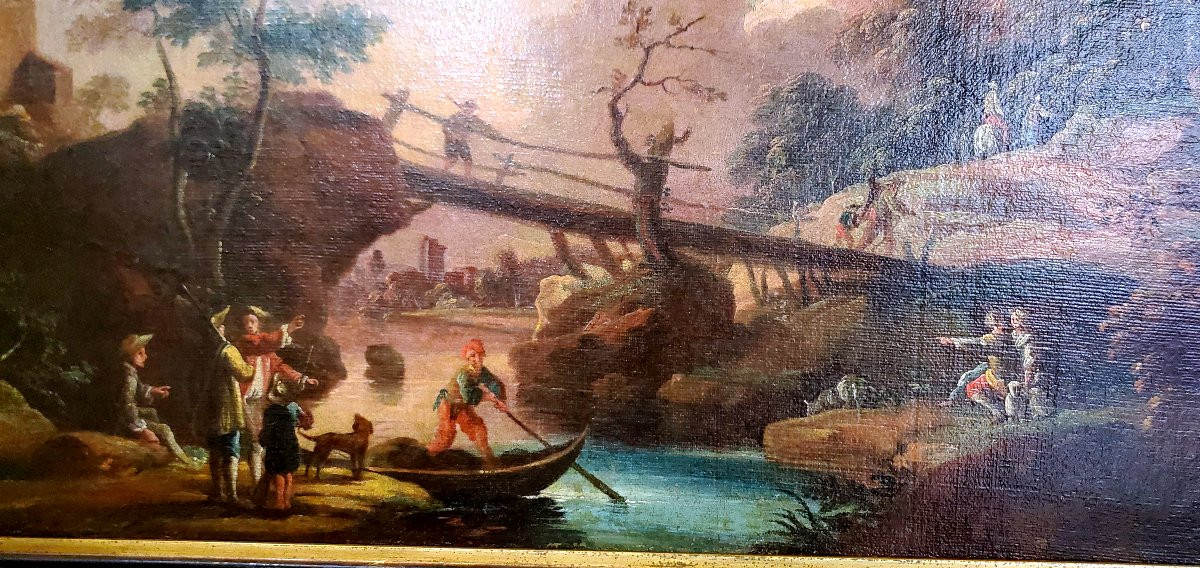 Dipinto olio su tela epoca 1750 ( Circa) -photo-5