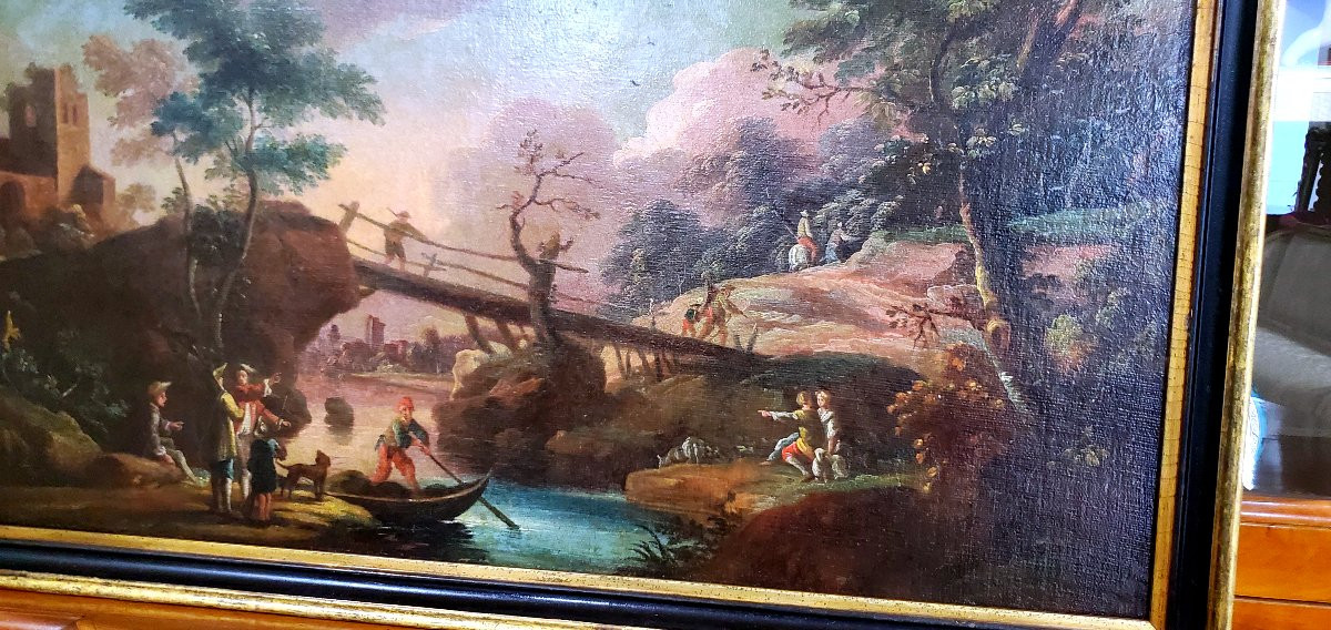 Dipinto olio su tela epoca 1750 ( Circa) -photo-6