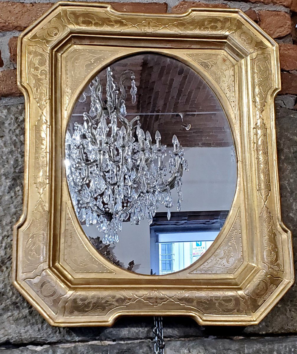 Specchiera   Luigi Filippo epoca 1850 manifattura Francese  in legno con doratura originale  -photo-1