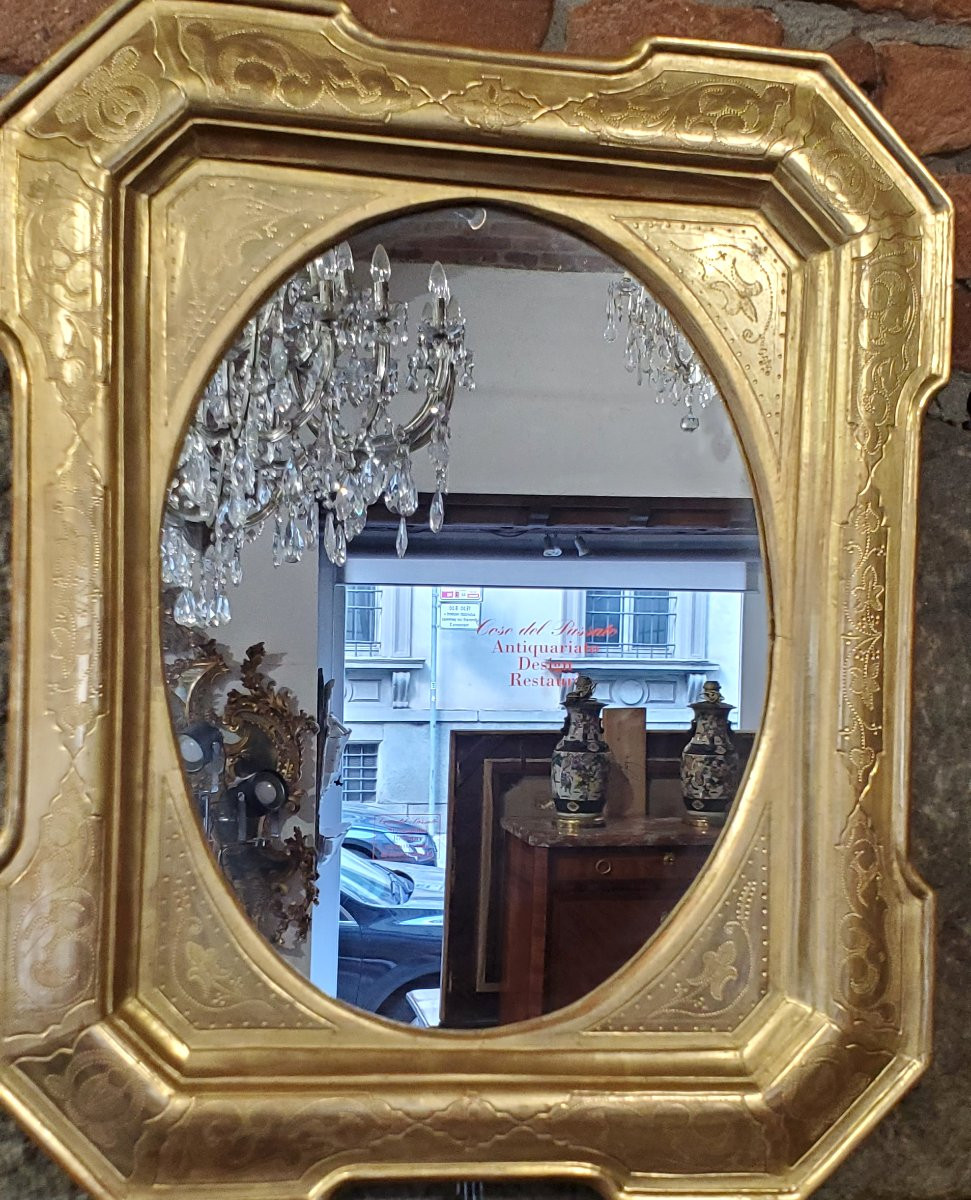 Specchiera   Luigi Filippo epoca 1850 manifattura Francese  in legno con doratura originale  -photo-4