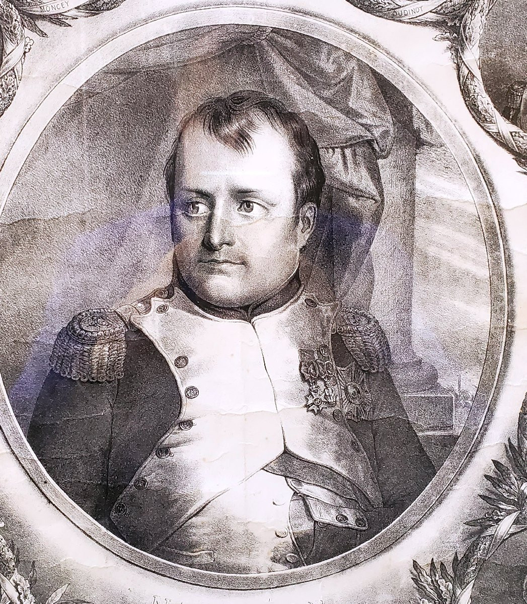 Stampa Impero raffigurante Napoleone e i suoi marescialli , collaboratori principali -photo-2