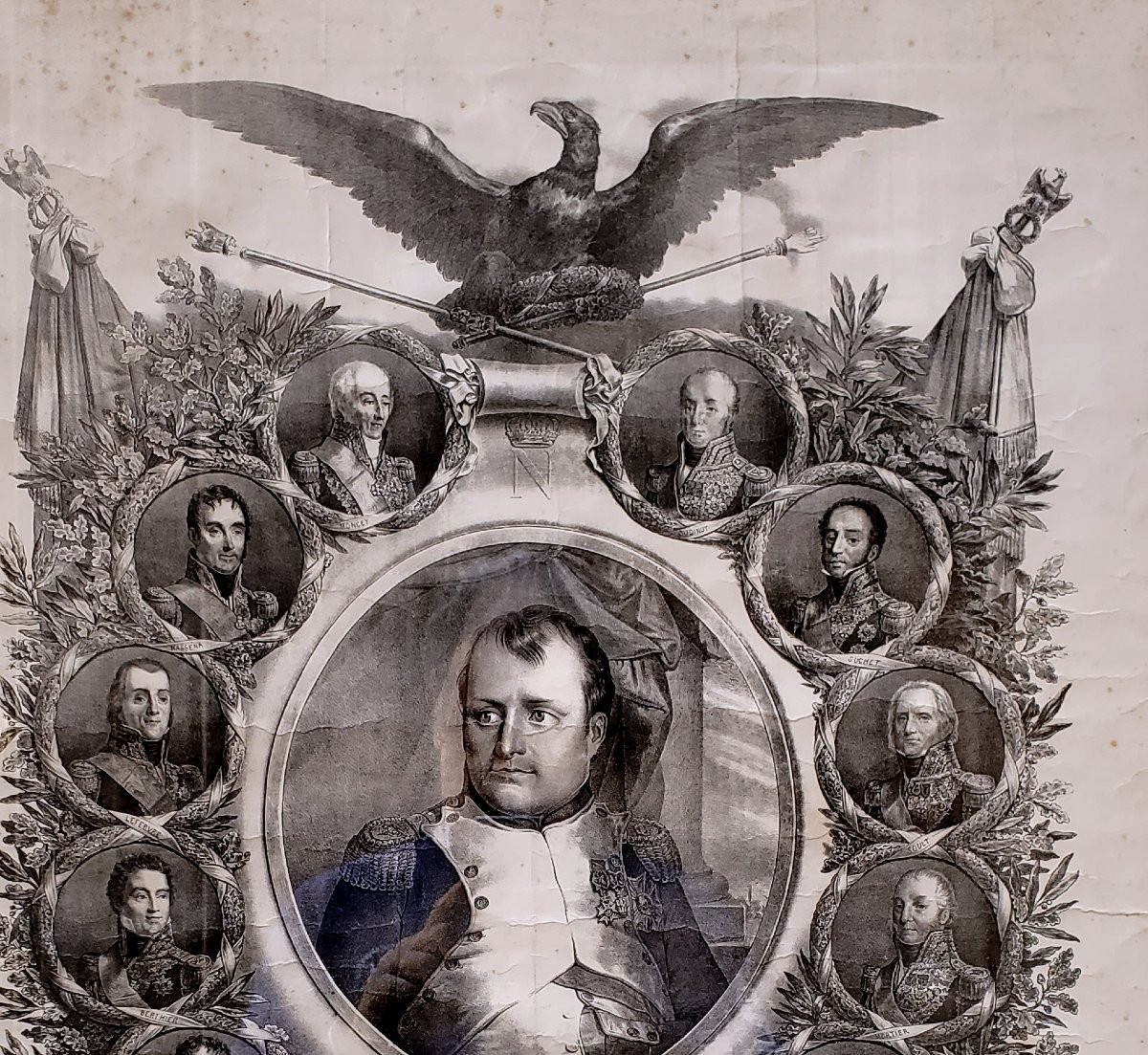 Stampa Impero raffigurante Napoleone e i suoi marescialli , collaboratori principali -photo-3