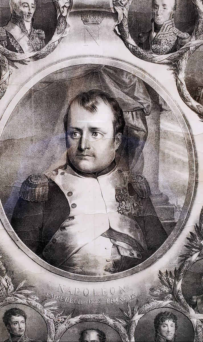Stampa Impero raffigurante Napoleone e i suoi marescialli , collaboratori principali -photo-4