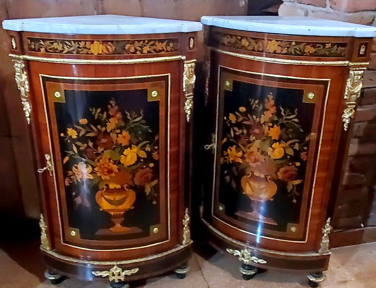2 Angoliere Napoleone III epoca 1840 con bronzi dorati 18 kt 