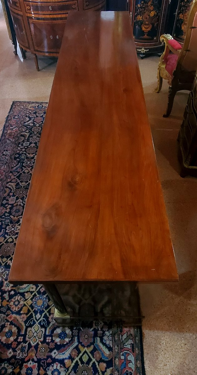 Antica Credenza Impero ,manifattura Piemontese (Italia) in legno di noce .-photo-2