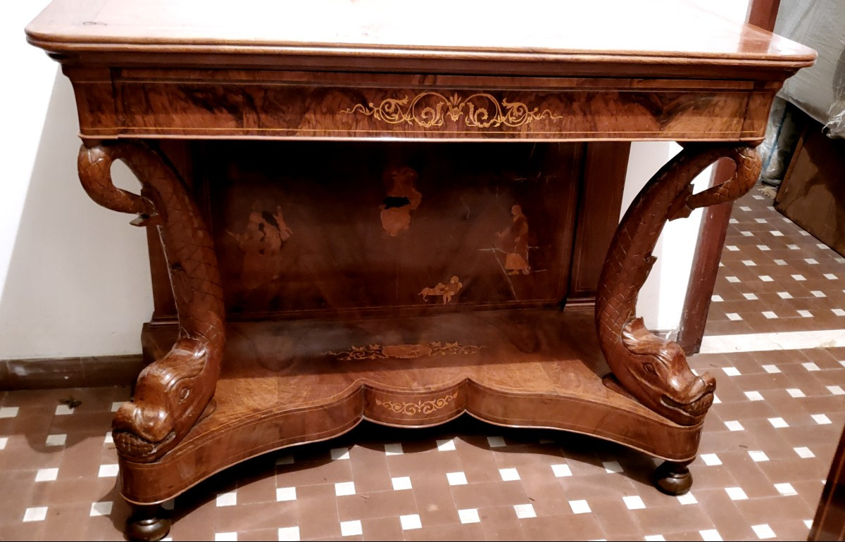 Antica Consolle epoca Carlo x (1830 circa ) ,manifattura Italiana (Piemonte)