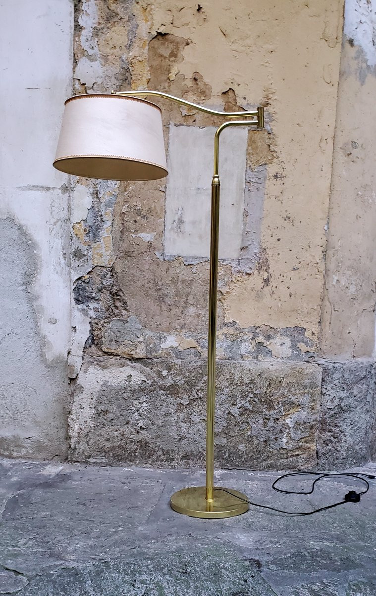 Lampada da terra anni 1970 , regolabile in altezza e posizione -photo-1
