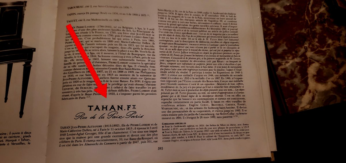 Antico Tavolinio Napoleone III da rappresentanza firmato Than a Paris -photo-2