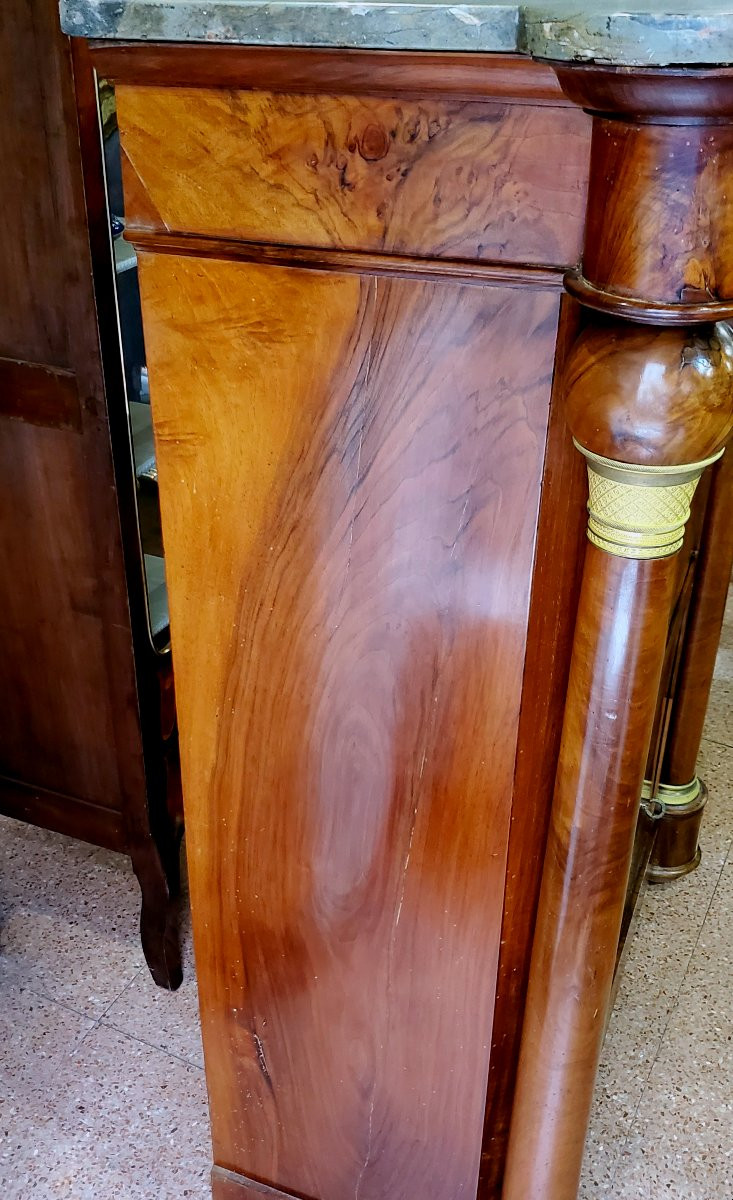 Antico Secretaire epoca primo Impero (1804 -1814) in legno di Noce con serratura tipo cassafort-photo-1